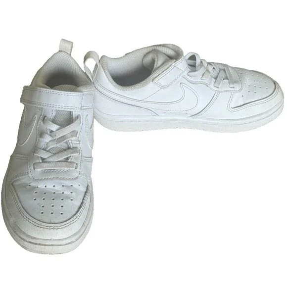 Nike Court Borough Low Little Kids Shoes Size 13C 2021 Classic All White RP $57 - Picture 1 of 8